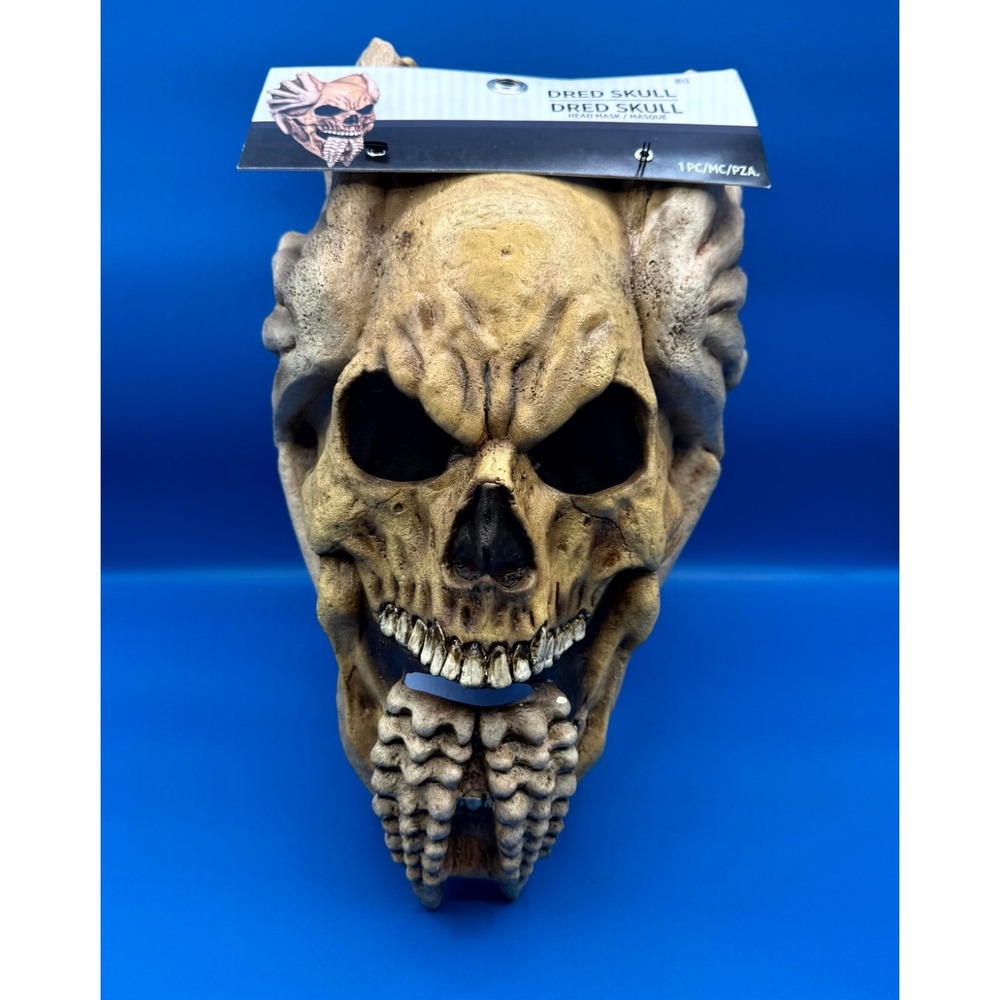 Ghoulish Productions‎ Nightmare Makers Dred Skull Latex Head Mask Beige Adult